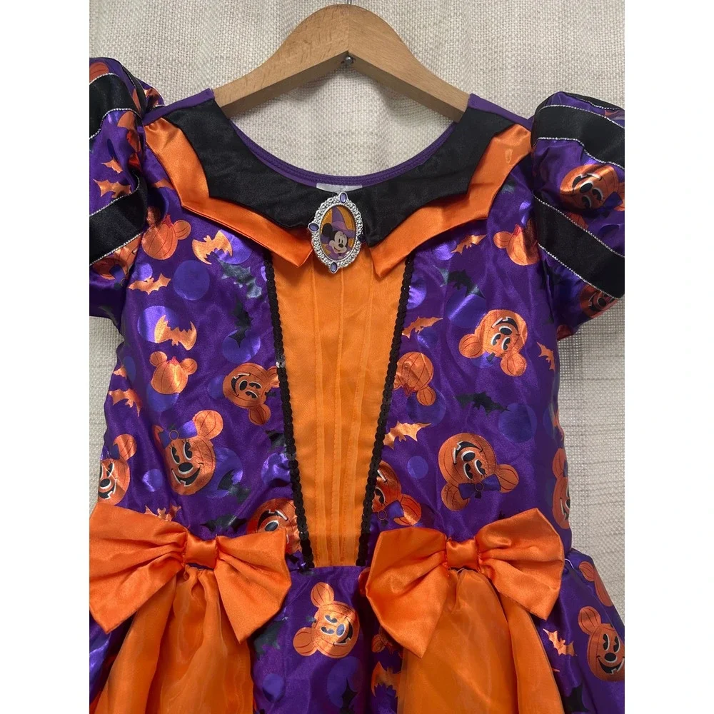 Disney Store Parks Minnie Mouse Girls 7/8 Witch Costume and Hat Dress Up Purple